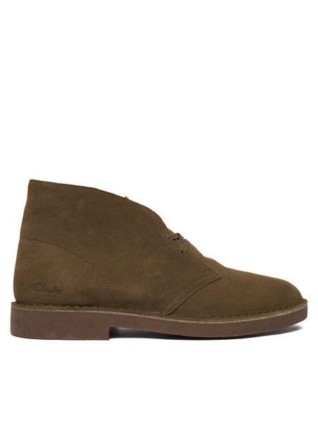 Clarks Trzewiki Desert Bt Evo 26183838 Khaki. Brązowe botki męskie Clarks, bez wzorów, ze skóry, bez obcasa, bez zapięcia. Za 369.99 zł.