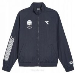 Kurtka tenisowa Diadora Track Jacket Sports. Niebieskie kurtki sportowe damskie Diadora, s, bez wzorów, z dresówki, bez ramiączek, bez kaptura, do biegania. Za 265.30 zł.