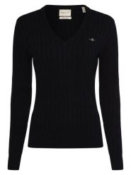 Gant Sweter Kobiety Bawełna niebieski, XS. Niebieskie swetry nierozpinane damskie GANT, xs, bez wzorów, z bawełny, eleganckie, bez kołnierzyka, bez ramiączek. Za 599.95 zł.