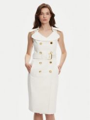 Marciano Guess Sukienka koktajlowa 5YGK37 7311A Biały Regular Fit. Białe sukienki damskie Marciano Guess, z aplikacjami, z bawełny, wizytowe, bez kołnierzyka, bez ramiączek. Za 829.00 zł.