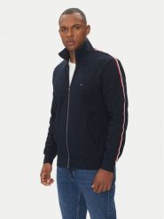 Tommy Hilfiger Bluza Global Stripe MW0MW38686 Granatowy Regular Fit. Niebieskie bluzy męskie Tommy Hilfiger, m, bez wzorów, z bawełny, bez ramiączek, bez kaptura. Za 419.99 zł.