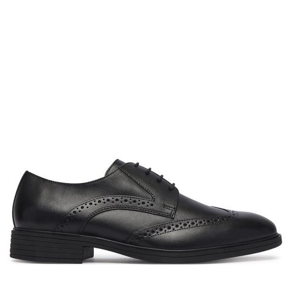 Półbuty Geox. Czarne buty wizytowe męskie Geox, bez wzorów, bez obcasa, bez zapięcia. Za 449.99 zł.