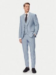 HUGO Garnitur Henry 50559672 Niebieski Slim Fit. Niebieskie garnitury męskie Hugo, m, bez wzorów, z bawełny. Za 2,599.00 zł.