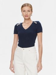 Marciano Guess Sweter Teti 4RGR11 5613Z Granatowy Regular Fit. Niebieskie swetry nierozpinane damskie Marciano Guess, xs, z aplikacjami, z wiskozy, bez kołnierzyka, bez ramiączek. Za 299.99 zł.