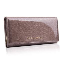 Portfel skórzany BETLEWSKI szary ZBPD-BS-106. Szare portfele damskie Betlewski, z lakierowanej skóry. Za 139.00 zł.
