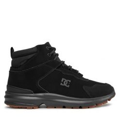Trzewiki DC Shoes. Czarne botki męskie DC Shoes, bez wzorów, bez obcasa, bez zapięcia. Za 599.99 zł.