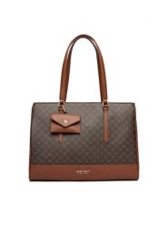 Nine West Torebka C-TANANA-KY253 Brązowy. Brązowe shopperki damskie Nine West, bez wzorów, z materiału, bez dodatków. Za 289.99 zł.