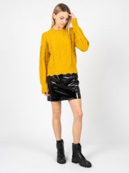 Pinko Sweter "Chianti" | 1G166W Y79B | Chianti | Kobieta | Żółty. Żółte swetry nierozpinane damskie Pinko, l, bez wzorów, z poliamidu, bez kołnierzyka, bez ramiączek. W wyprzedaży za 359.00 zł.