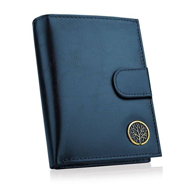 Portfel męski BETLEWSKI BPM-BF-64 GRANATOWY. Niebieskie portfele męskie Betlewski, bez wzorów, ze skóry. Za 149.00 zł.