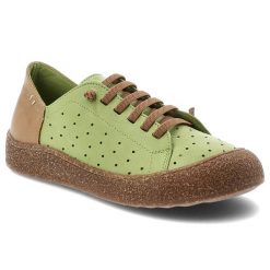 Półbuty damskie Ravini, ze skóry naturalnej licowej ażurowa cholewka sznurowanie wygodna podeszwa casual, zielone, 1301-1. Zielone półbuty damskie Ravini, w ażurowe wzory, z jeansu, casualowe, bez obcasa, bez zapięcia. Za 309.00 zł.