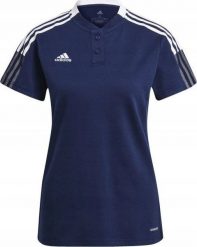 Adidas Koszulka damska adidas Tiro 21 Polo W granatowa GK9674 XL. Bluzki damskie Adidas, xl, bez wzorów, bez kołnierzyka, bez ramiączek. Za 119.08 zł.
