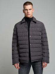 Kurtka męska typu shacket szara Trinis 903. Szare kurtki męskie BIG STAR, l, bez wzorów, z jeansu, retro, bez kaptura. W wyprzedaży za 299.99 zł.