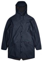Rains długa kurtka przeciwdeszczowa LONG JACKET W3 12020 47 NAVY XS. Niebieskie kurtki sportowe damskie Rains, xs, bez wzorów, bez ramiączek, bez kaptura. Za 399.99 zł.