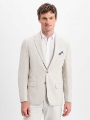 Nils Sundström Kurtka z zawartością lnu Mężczyźni Modern Fit len beżowy, 58. Brązowe kurtki męskie Nils Sundström, m, bez wzorów, ze lnu, eleganckie, bez kaptura. Za 399.95 zł.