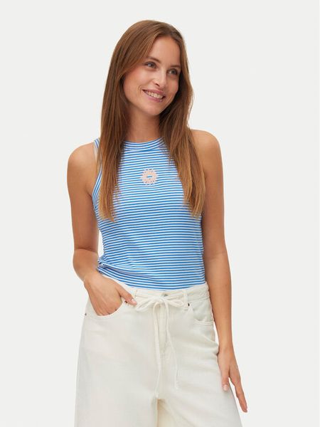 Vero Moda Top Nira 10341982 Niebieski Slim Fit. Niebieskie topy damskie Vero Moda, xs, bez wzorów, z bawełny, bez kołnierzyka, bez ramiączek. Za 54.99 zł.
