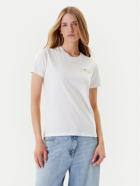 Converse T-Shirt Sea 10027759-A01 Biały Regular Fit. Białe t-shirty damskie Converse, s, bez wzorów, z bawełny, bez kołnierzyka, bez ramiączek. Za 109.99 zł.