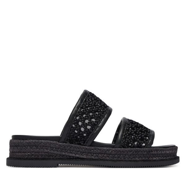 Klapki DKNY. Czarne klapki damskie DKNY, bez wzorów, bez obcasa, bez zapięcia. Za 319.99 zł.