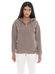 Bluza damska Leone 1947 Apparel Braid z kapturem i zamkiem z dzianiny na zimę. Brązowe bluzy damskie LEONE 1947 APPAREL, na zimę, s, bez wzorów, z dzianiny, bez ramiączek, z kapturem. Za 383.11 zł.