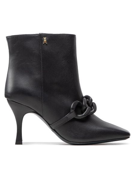 Patrizia Pepe Botki 8Y0003/L011-K103 Czarny. Czarne botki damskie Patrizia Pepe, bez wzorów, ze skóry, bez obcasa, na szpilce, bez zapięcia. Za 1,519.00 zł.