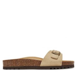 Klapki Scholl. Brązowe klapki damskie Scholl, bez wzorów, bez obcasa, bez zapięcia. Za 209.99 zł.