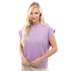Damska bluza bez rękawów Lifestyle Siroko IBZ Tidal Lilac. Fioletowe bluzy damskie SIROKO, bez wzorów, z materiału, casualowe, bez ramiączek, bez kaptura. Za 126.00 zł.