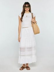 Spódnica damska maxi z koronkowymi wstawkami biała Bohi 101. Białe spódnice damskie BIG STAR, na co dzień, l, z aplikacjami, z koronki, maxi, dopasowane. Za 249.99 zł.
