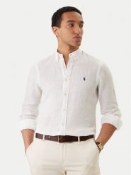 Polo Ralph Lauren Koszula 710968915505 Biały Slim Fit. Białe koszule męskie Polo Ralph Lauren, m, bez wzorów, ze lnu, bez kołnierzyka, bez ramiączek. Za 819.99 zł.