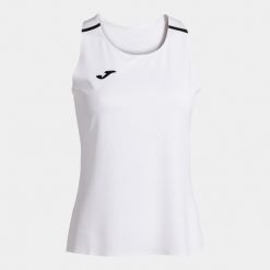 Tank top tenisowy damski Joma Ranking. Białe topy damskie Joma, xl, bez wzorów, bez kołnierzyka, bez ramiączek. Za 79.99 zł.