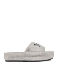 Juicy Couture Klapki CEO-WSS21515-04 Szary. Szare klapki damskie Juicy Couture, bez wzorów, z materiału, bez obcasa, bez zapięcia. Za 249.99 zł.