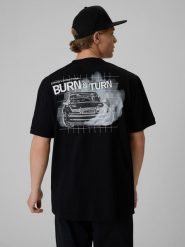 4F T-shirt loose z nadrukiem uniseks 4F | Drift Masters - czarny XL. Czarne koszulki sportowe męskie 4F, m, bez wzorów, z bawełny, bez kołnierzyka, bez ramiączek. Za 119.99 zł.