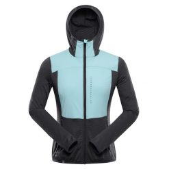 Bluza damska trekkingowa z kapturem Alpine Pro Zolla. Niebieskie bluzy damskie Alpine Pro, bez wzorów, bez ramiączek, z kapturem. W wyprzedaży za 319.00 zł.