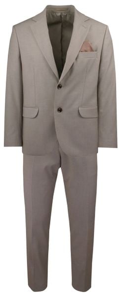 Taliowany Garnitur (Slim) - MEN'SFIELD - Beżowy. Brązowe garnitury męskie MEN'SFIELD, na lato, l, bez wzorów, z gumy, eleganckie. Za 899.00 zł.