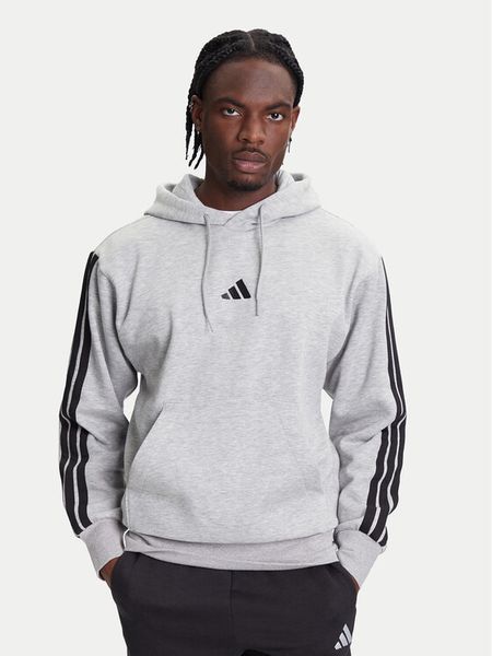 Adidas Bluza Essentials 3-Stripes JE6302 Szary Regular Fit. Szare bluzy męskie Adidas, m, bez wzorów, z bawełny, bez ramiączek, bez kaptura. Za 179.99 zł.