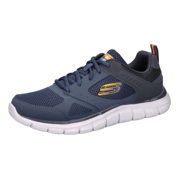 Buty SKECHERS TRACK - SYNTAC Niebieski. Niebieskie buty sportowe męskie Skechers, bez wzorów, bez zapięcia, Skechers Sport. Za 299.15 zł.