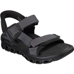 Sandały męskie Skechers Glide Step Sandal dovah. Czarne sandały męskie Skechers, bez wzorów, z materiału, bez zapięcia. Za 490.00 zł.