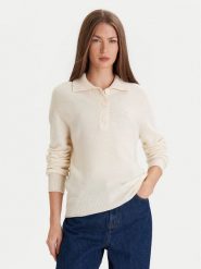 Lacoste Sweter AF4010 Écru Regular Fit. Swetry nierozpinane damskie Lacoste, bez wzorów, z wełny, bez kołnierzyka, bez ramiączek. Za 869.99 zł.