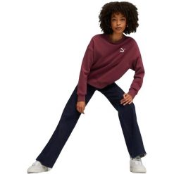 Bluza Puma Classics Oversized Crew, Kobiety. Czerwone bluzy damskie Puma, m, bez wzorów, z bawełny, bez ramiączek, bez kaptura. Za 390.00 zł.