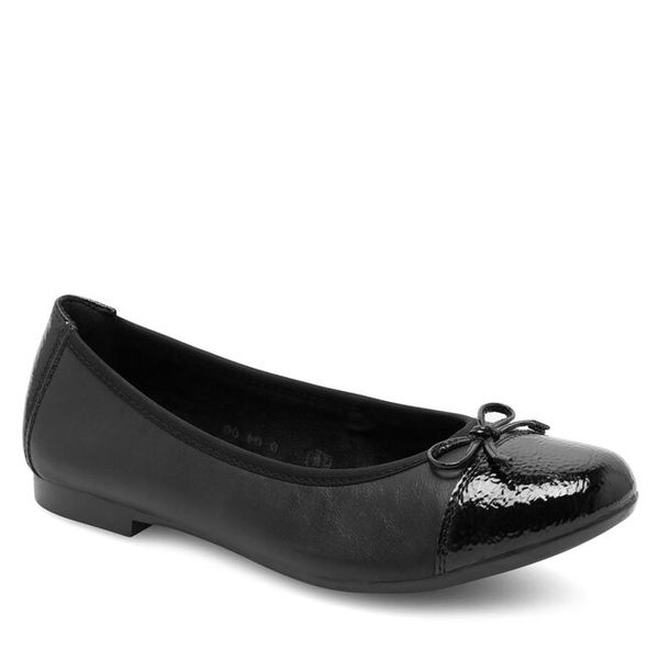 Baleriny Remonte. Czarne balerinki damskie Remonte, bez wzorów, bez obcasa, bez zapięcia. Za 339.99 zł.