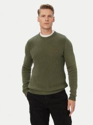 Aeronautica Militare Sweter 262MA1571UL00409 Khaki Regular Fit. Brązowe swetry męskie Aeronautica Militare, m, bez wzorów, z bawełny, bez kołnierzyka, bez ramiączek. Za 569.99 zł.