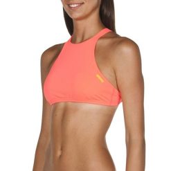 Strój kąpielowy damski na basen dwuczęściowy góra od stroju Arena Crop. Brązowe bikini ARENA, bez wzorów. Za 99.99 zł.