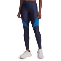 Legginsy Under Armour Ua Hg Rib Legging Damskie. Niebieskie legginsy damskie Under Armour, bez wzorów, z elastanu. Za 280.99 zł.