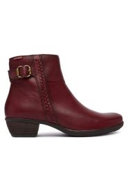 Pikolinos Botki Utiel W7P-8501 Bordowy. Czerwone botki damskie Pikolinos, bez wzorów, ze skóry, bez obcasa, na słupku, bez zapięcia. Za 759.99 zł.