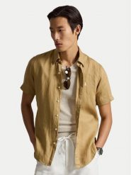 Polo Ralph Lauren Koszula 710968912502 Beżowy Regular Fit. Brązowe koszule męskie Polo Ralph Lauren, m, bez wzorów, ze lnu, bez kołnierzyka, bez ramiączek. Za 749.99 zł.