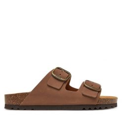Klapki Scholl. Brązowe klapki damskie Scholl, bez wzorów, bez obcasa, bez zapięcia. Za 259.99 zł.