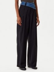 Desigual Spodnie materiałowe Denimwaist 25WWPW03 Czarny Wide Leg. Czarne spodnie materiałowe damskie Desigual, bez wzorów, z materiału. Za 472.17 zł.