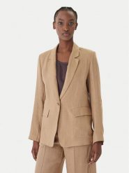 Marella Marynarka Vincita 2615041012 Écru Regular Fit. Marynarki i żakiety damskie Marella, bez wzorów, ze lnu, bez kołnierzyka, bez ramiączek. Za 909.99 zł.