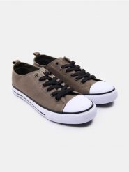 Sznurowane trampki - zielony. Zielone trampki męskie Sinsay, bez wzorów, bez zapięcia. Za 29.99 zł.