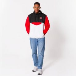 Kurtka przeciwwiatrowa AC Milan. Białe kurtki sportowe męskie AC MILAN, m, bez wzorów, z materiału, bez kaptura, do piłki nożnej. Za 224.99 zł.