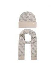 Guess Zestaw szalik i czapka GFBOX WP6401 Kremowy. Białe czapki damskie Guess, z aplikacjami, z wiskozy. Za 294.99 zł.