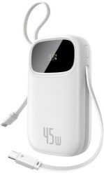 Powerbank Baseus Powerbank Baseus EnerFill FC31 QPow3 20000mAh 45W z wyświetlaczem cyfrowym z 2 wbudowanymi kablami USB-C - biały. Białe powerbanki Baseus. Za 108.27 zł.